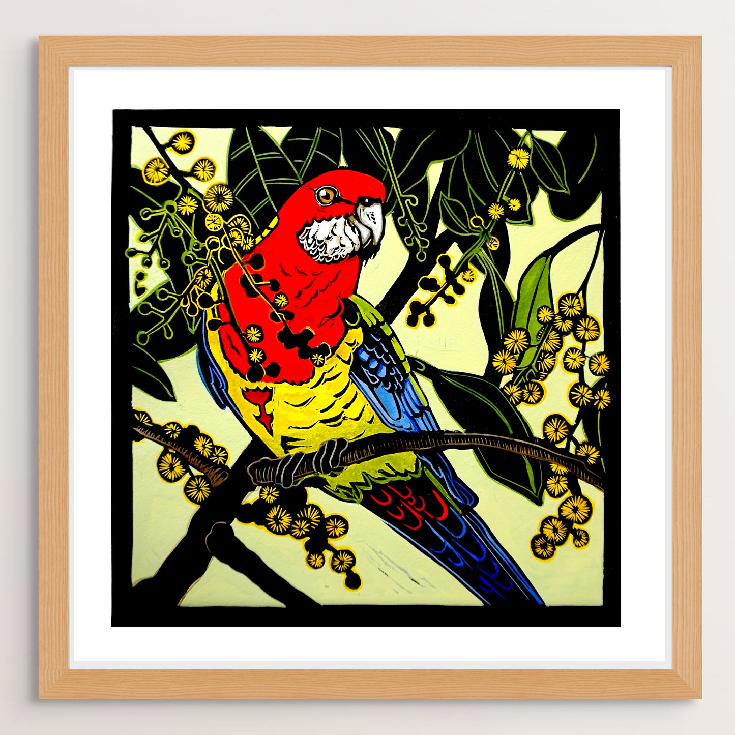 Eastern Rosella Lino Print