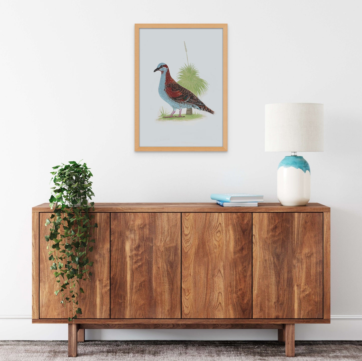 Brush Bronzewing linocut print