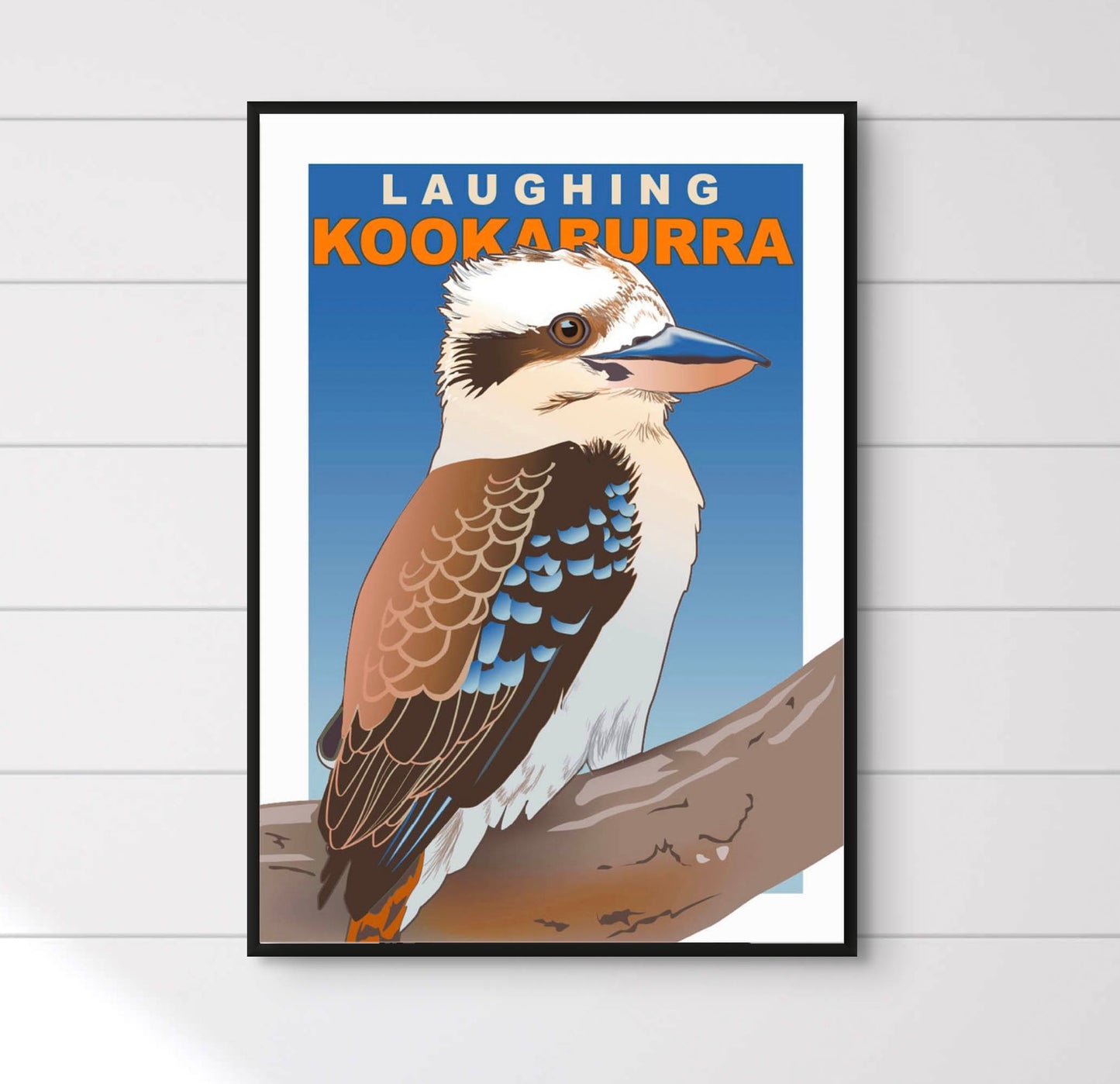 Australian Kookaburra retro wall art poster