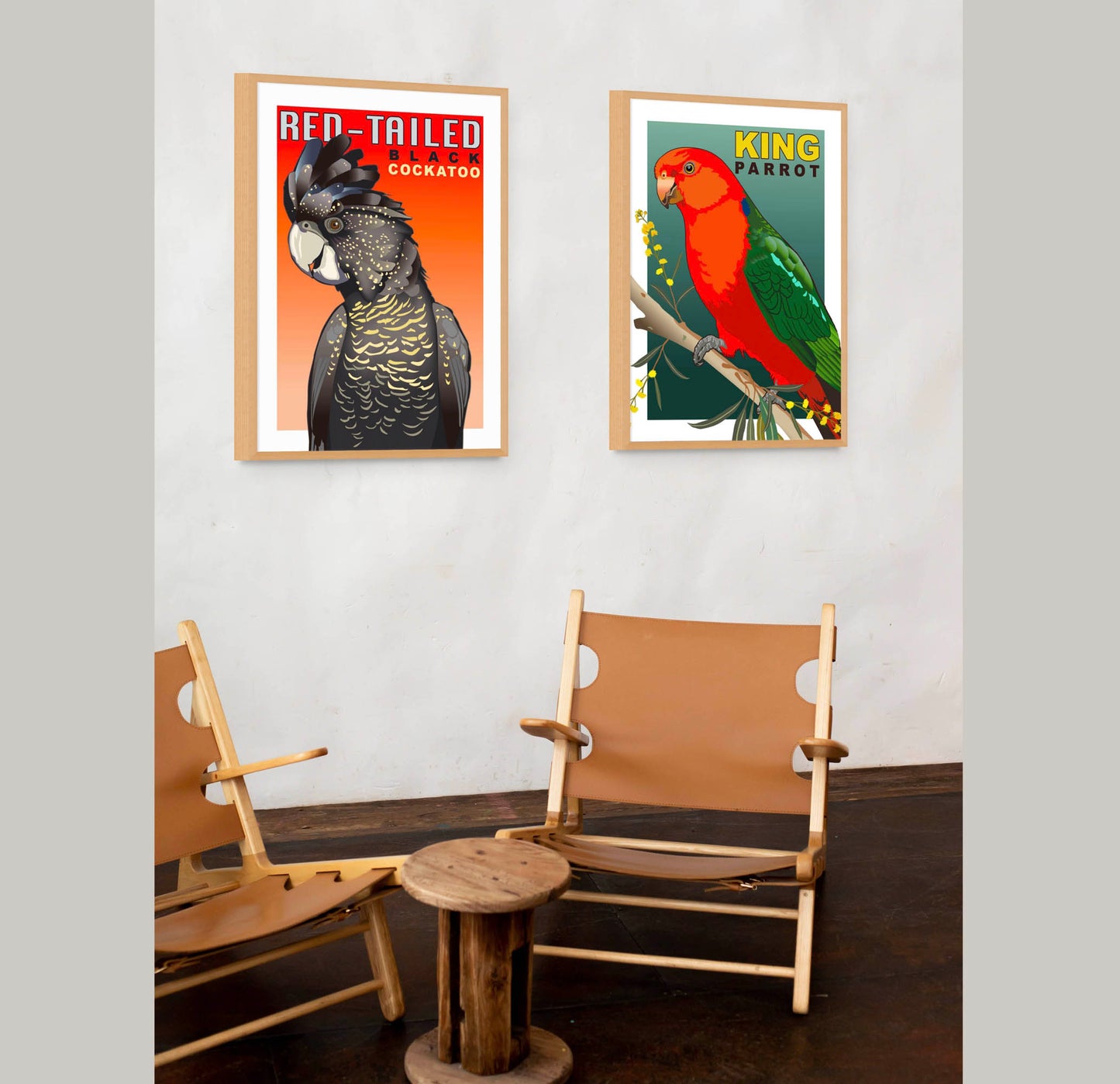 Retro Australian bird posters