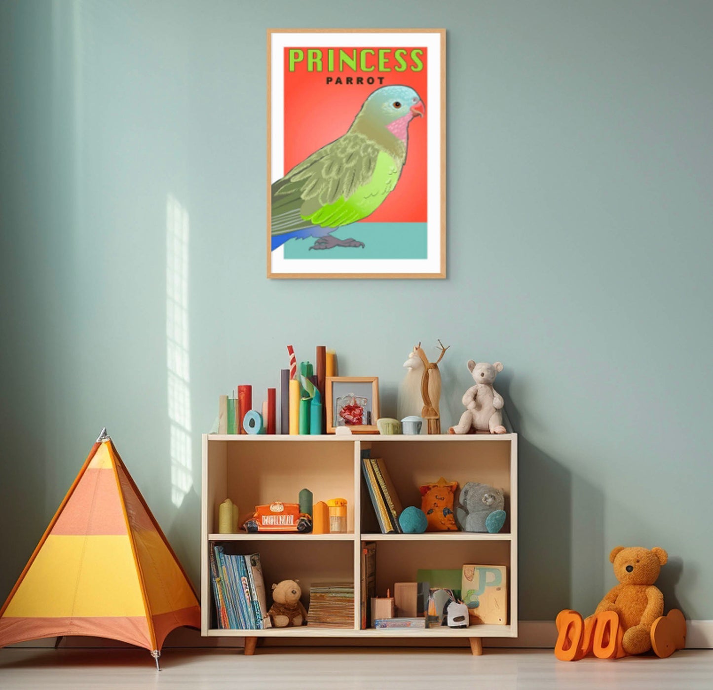 Princess Parrot Retro Australian Bird Poster